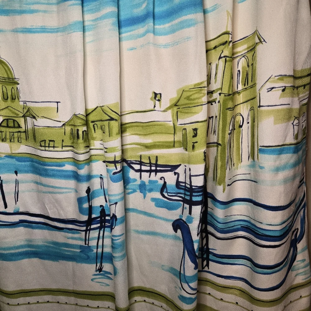 Valerie Stevens Women's Pleated Print Skirt 100% Silk Multicolor SIZE 16 Lined - Picture 4 of 16